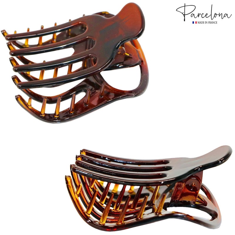 Parcelona French Curvy Oval Paw Medium 3â€ Cellulose Acetate Side Slide In Jaw Hair Claw Clip Clutcher for Women and Girls (Tortoise Shell) - Image 5